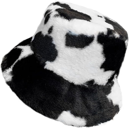 Winter Soft Faux Fur Plush Bucket Hat, Lovely Fisherman Cap, Fashion Outdoor Thick Warm Sun Cap for Women