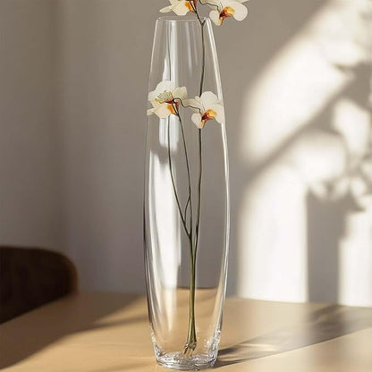 Efavormart 31" Tall Tapered Cylinder Glass Vase Clear Floor Vase Centerpiece for Table Décor