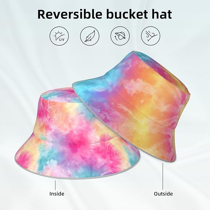 Bucket Hat Double-Side-Wear Reversible Sun Hat Beach Travel Hiking for Women Men