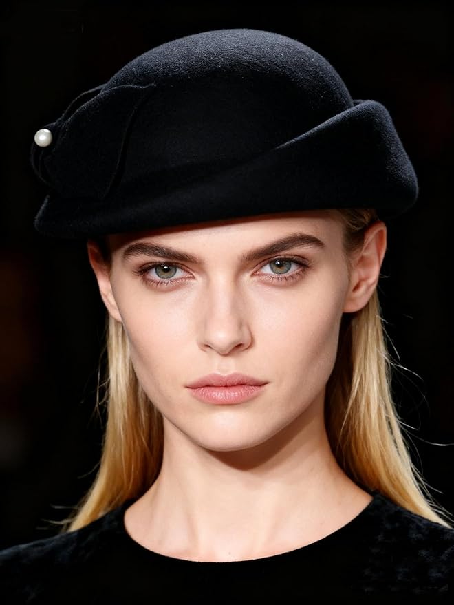 Women Wool Felt Ribbon French Fashion Vintage Millinery Beret Hats Top Cap Ladies Party Wedding Fedoras Chapeau