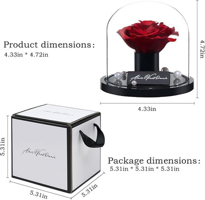 Preserved Roses,Forever Fresh Flowers 4.72in,Gift for Women,Mom,Grandma,Wife,Girlfriend,Sister,and Daughter Perfect for Birthday,Mother’s Day,Valentine’s Day (Garnet Red6)