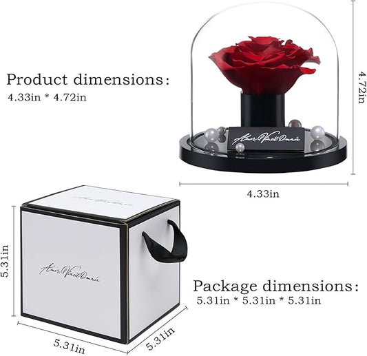 Preserved Roses,Forever Fresh Flowers 4.72in,Gift for Women,Mom,Grandma,Wife,Girlfriend,Sister,and Daughter Perfect for Birthday,Mother’s Day,Valentine’s Day (Garnet Red6)