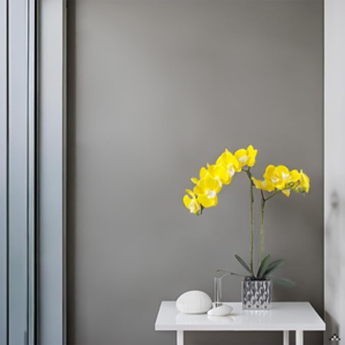 Artificial Orchids Silver Vases Orchids Artificial Flowers Yellow Orchid Height 20 inches
