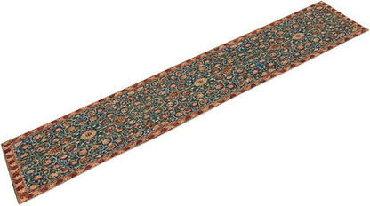 William Morris Table Runner, Rustic Boho Ethnic Flower Original Design Print Table Runner for Home Party Dining Room Kitchen Decor 13x70 Inch