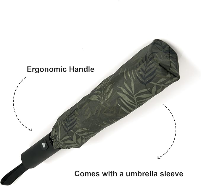 Nollia Windproof Automatic Travel Umbrella, Compact Portable with Reinforced Ribs for Sun & Rain