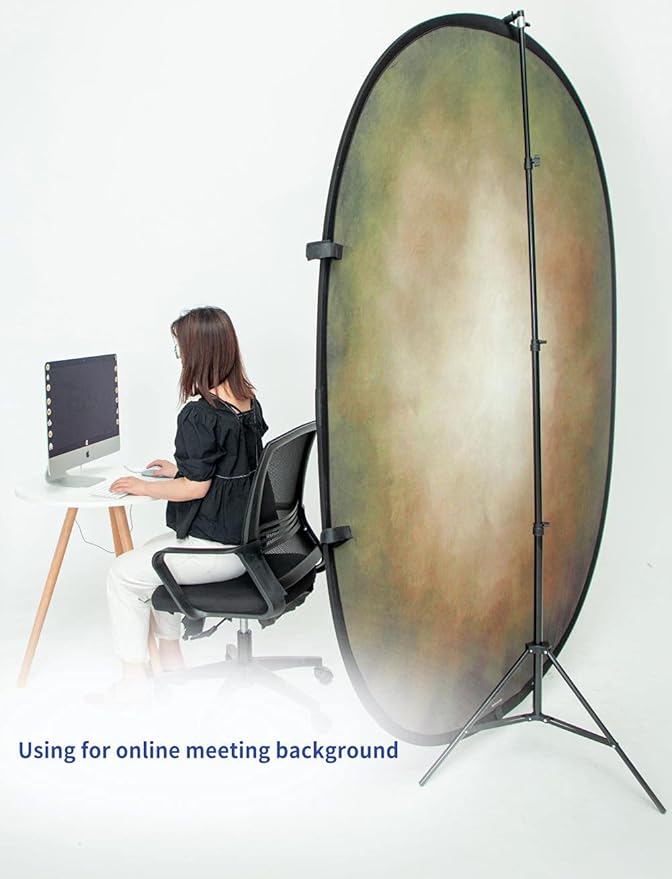 Kate Collapsible Backdrop Double Side Pop up Background Blue & Brown Abstract Folded Double Sided Backdrops for Photography, 5x6.5ft(1.5x2m)