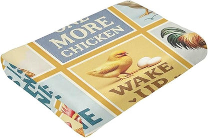 Chicken Blanket Rooster Throw Blanket Farm Animal Soft Cozy Fleece Fuzzy Stuffed Plush Flannel Gifts for Girls Women Boys Kids Adults 50"X60"