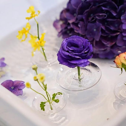 2025 Creative Floating Flower Floral Arrangement Holder,Modern Floating Vase Pedestal Stand,Innovative Floating Flower Display Stand Clear Acrylic Flower Bowl Stem Holder (10PCS, Large)
