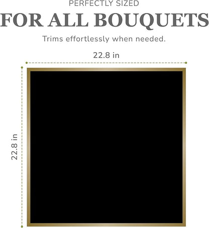 the florist Supply 20 Sheets Premium Flower Wrapping Paper | Waterproof Flower Wrapping Paper for Bouquets | Double Sided Floral Bouquet Sheets | DIY Gifts Borderline Black/Gold