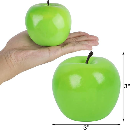 Fake Fruit Artificial Apples, Set of 6 Decorative Fruit Lifelike Faux Apples Realistic Fruits Apple Decorations for Kitchen, Realistic Fake Fruits Party Props Home Decor