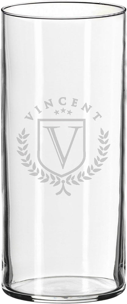 My Personal Memories Custom Etched Glass Flower Vase - Personalized with Your Text for Weddings, Valentine's, Mother's Day, Couples, Anniversaries, Birthdays, Gifts (Name and Initial Style)