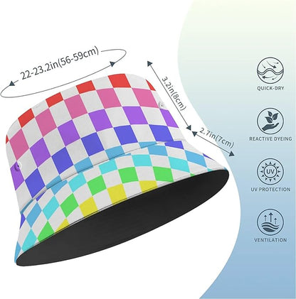 Bucket Hat for Women Men Unisex Sun Cap Packable Outdoor Fisherman Hat Headwear,Reversible Double-Side-Wear