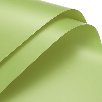 MECCANIXITY Pearlescent Film Flower Wrapping Paper 22.8x22.8 Inch Waterproof for DIY Crafts, Gift/Gift Box Packaging Tea Green Pack of 10