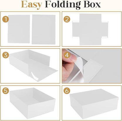 Gift Box, 16.5x13x5.5 inches Large White Gift Boxes with Lids for Presents, Birthday Box Contains Card Ribbon Shredded Paper Filler, Gift Wrap Boxes for Valentine Mother's Day Christmas Anniversary