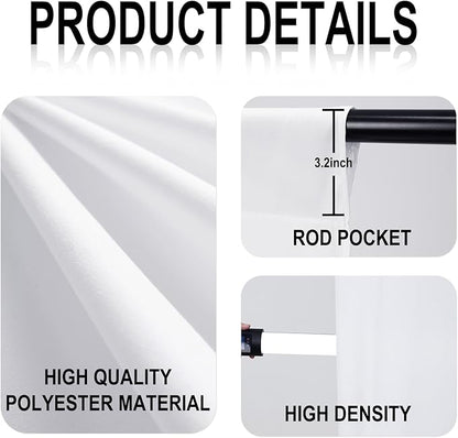 GFCC White Backdrop - 10FTX12FT White Photo Backdrop for Photoshoot Background for Photography Screen Video Recording Picture Background