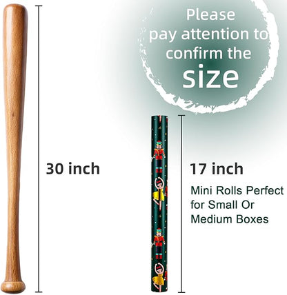 MAYPLUSS Christmas Wrapping Paper Roll - 17 Inch X 33 Feet - Vintage Metallic Foil Green and Gold Nutcracker Ballet Holiday Present Gift Wrap Paper for Christmas, Party, Winter Festive Celebrations