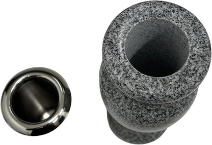 Memorial Cemetery Flower Vase - Real Granite (Grey Granite), with Stainless Steel Inner, Grave Marker, Decorations for Gravesite, Headstone Flowers Holder, Garden Lawn & Yard (4x4x10)