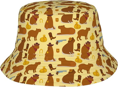 Cartoon Bucket Hat Summer Beach Travel Sun Hat Packable Fisherman Cap for Men Women
