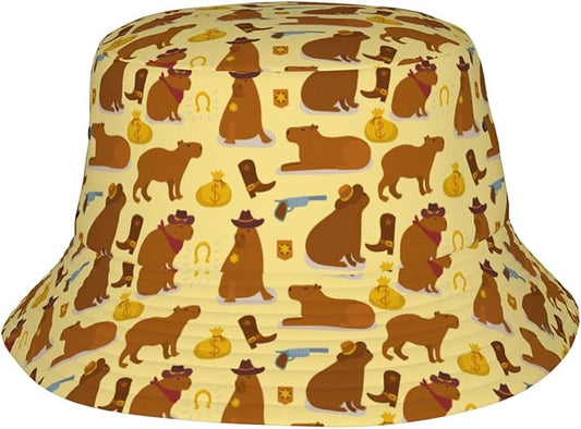 Cartoon Bucket Hat Summer Beach Travel Sun Hat Packable Fisherman Cap for Men Women