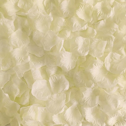 Separated 1000 PCS Artificial Ivory Rose Petals for Romantic Night for him for her Set,Faux Ivory Flower Girl Petals for Weddings,Party,Romantic Decoration