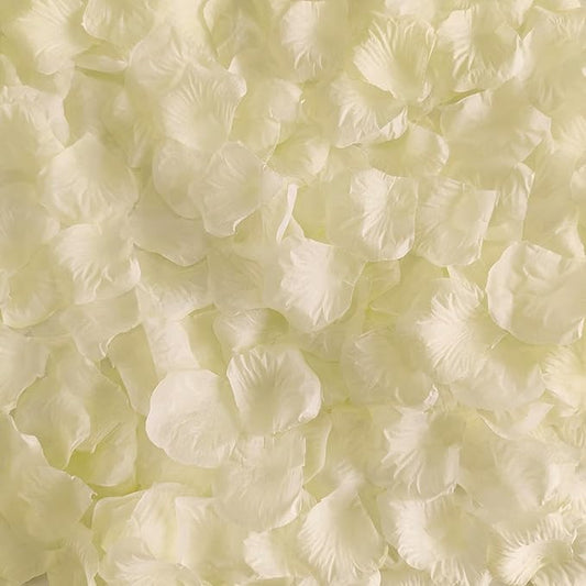 Separated 1000 PCS Artificial Ivory Rose Petals for Romantic Night for him for her Set,Faux Ivory Flower Girl Petals for Weddings,Party,Romantic Decoration
