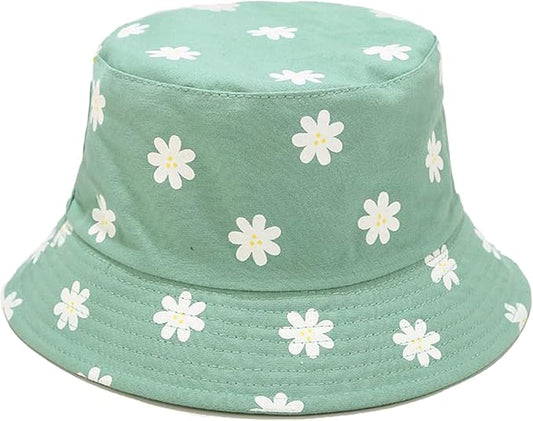 Bucket Hat for Women Men, Cotton Reversible Double Side Wear Sun Hats Beach Fisherman Hat
