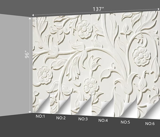 3D Relief Flower Wallpaper Bedroom Modern Flowers murals Trendy Office Decorative Living Room tv Background Large Wall Mural - 137"x96" Not Peel and Stick