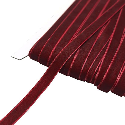Chenkou Craft Dark Red 25 Yards 3/8" Velvet Ribbon Lots Bulk (Dark red, 3/8"(10mm))