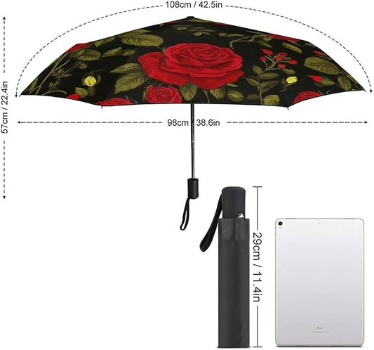 3 Fold Car Umbrella Folding Portable Automatic Umbrella Sunny Rain Sunscreen