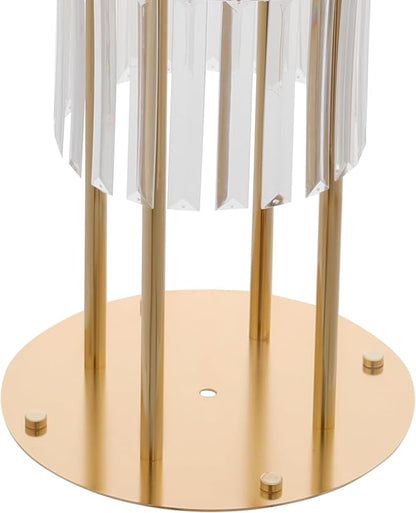 2PCS 3 Tiers Wedding Centerpieces Vase, 28.34” Tall Crystal Wedding Flower Stand, Round Chandelier Pedestal Stand for Wedding Road Lead T Stage Arrangement Decoration