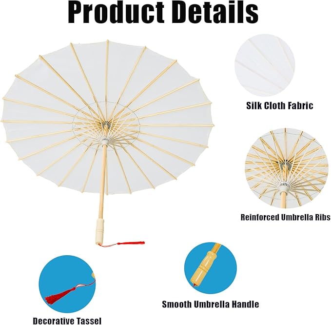Chinese Japanese Handmade Parasol Umbrella,Asian Decoration DIY Art Dance Classical Umbrella for Wedding Parties Photography Costumes Cosplay