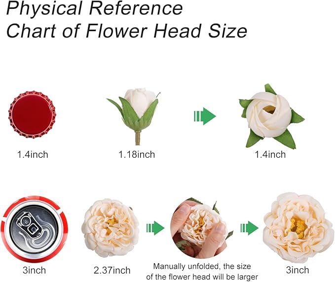 Artificial Peonies Silk Flowers, Beige Faux Peony Bouquet 4 Bundles Florals Arrangements Decor for Farmhouse Home Boho Wedding Table Centerpiece, Fake Plastic Flowers Bulk for Vase Decoration (Beige)