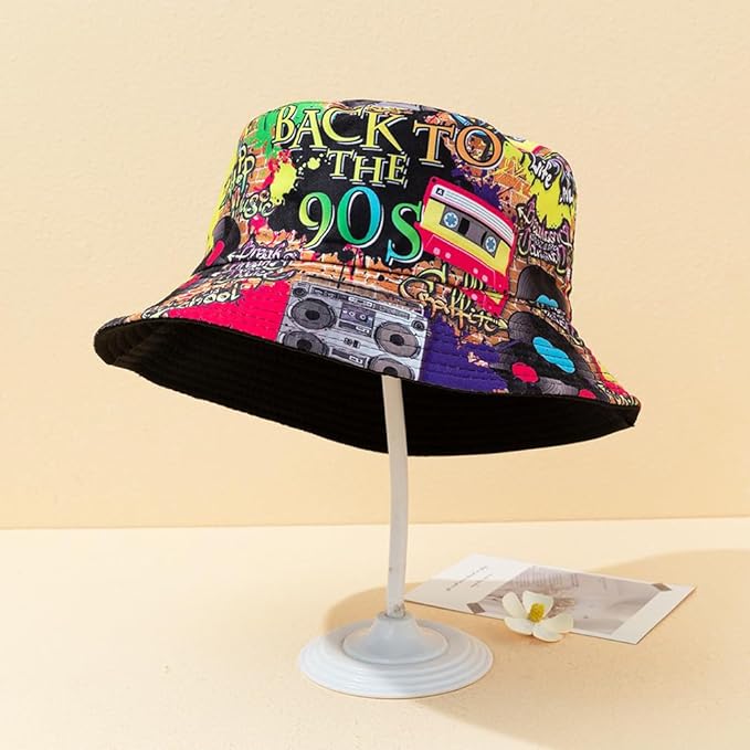 XYIYI Cute Bucket Hat Beach Fisherman Hats for Women, Reversible Double-Side-Wear