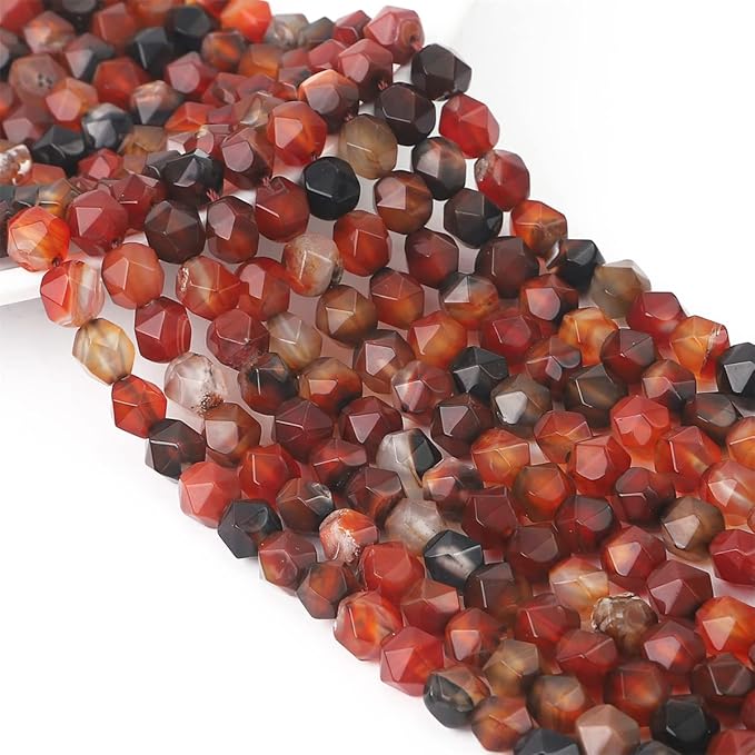 Faceted Natural Dream Agate Stone Round Beads 8mm 36cm/Strand for Jewelry Making