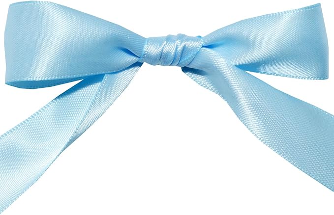 Morex Ribbon Double Face Satin Ribbon 7/8" X 50 YD Blue Topaz Ribbon for Gift Wrapping, Birthday Gift Cards, Satin Dress for Women, Silk Ribbons for Crafts, Wedding Gifts for Couple