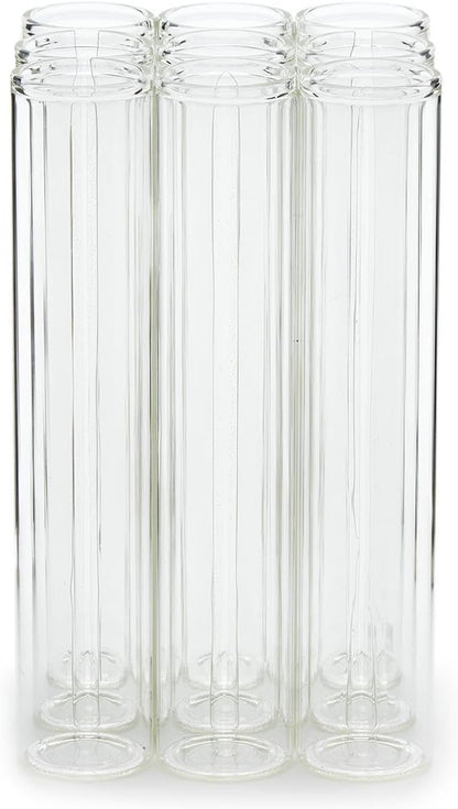 Two's Company Connected Tube Flower Vase, 6-Inch, Glass, Clear, Set of 9