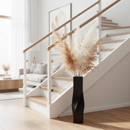 Tall Vase On Floor, 23.62" Twisted Geometric Flower Vase for Home, Living Room, Flower Centerpieces, Shelf, Table, Decor, Creative Unique Decorative Vases