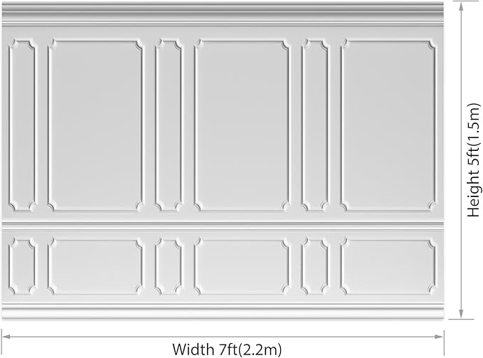 AOFOTO 7x5ft Empty Room Photo Backdrop White Living Room French Classic Frame Wall Photography Background Office Video Conference Meeting Background Adult Children Portrait Photoshoot Backdrop