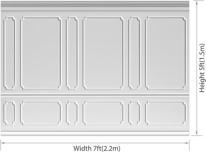 AOFOTO 7x5ft Empty Room Photo Backdrop White Living Room French Classic Frame Wall Photography Background Office Video Conference Meeting Background Adult Children Portrait Photoshoot Backdrop