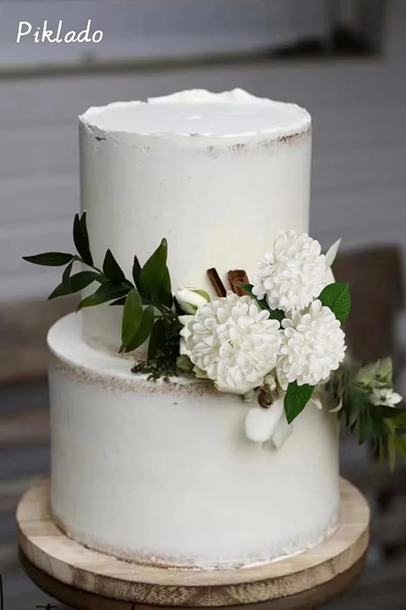 Artificial Wedding Dahlia Flowers 25 pcs Ivory Fake Roses w/Stem for DIY Wedding Decor Centerpieces Arrangements Bouquets(Ivory)