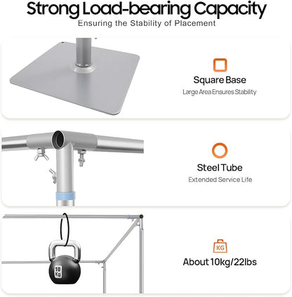 9.84ft Square Backdrop Stand Heavy Duty 4 Post Backdrop Stand Kit Pipe and Drape Photo Background Support Kit Party Back Drop Adjustable Stand Adjustable Metal Frame with Flat Base