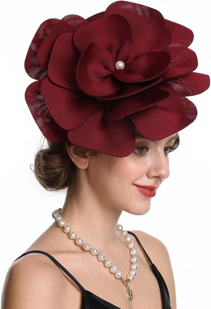 Feather Fascinator for Women - Vintage with Headband and Clip Tea Party Headwear