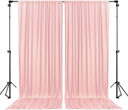 10 x 10 Feet Blush Pink Backdrop Curtain for Partie, Background Curtains for Photoshoot, Birthday, Wedding, Halloween, Thanksgiving, Christmas, New Year Party Decorations 5Ft x 10Ft, 2 Panels