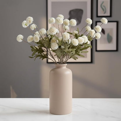 Artificial Hydrangea Flowers Fake Hydrangeas Faux Flowers Bouquet Artificial Plants for Wedding Home Office Decor Excluding vases-（Milk White 10 PCS）