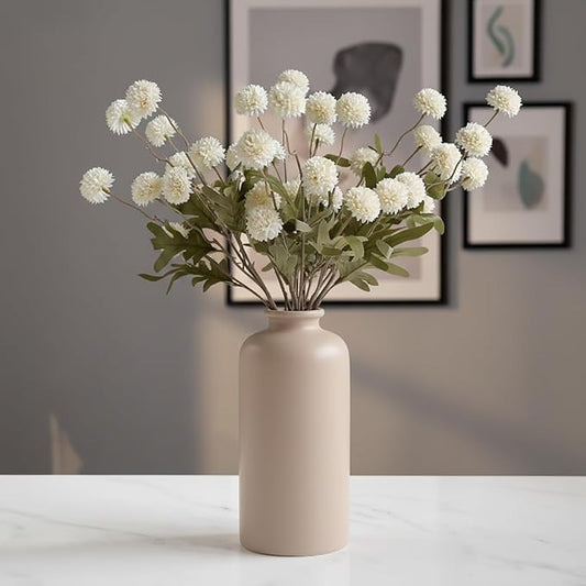 Artificial Hydrangea Flowers Fake Hydrangeas Faux Flowers Bouquet Artificial Plants for Wedding Home Office Decor Excluding vases-（Milk White 10 PCS）