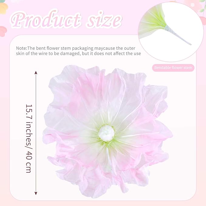 B-COOL Artificial Giant Flowers for Decoration: Pink Huge Flowers 5.58 ft Large Silk Flower Faux Floral for Wedding Reception Arrangements Photographic Props Party Background Decor