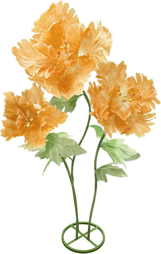 Giant Paper Flowers Artificial Flower, Waterproof Durable Non-Fading 3D Floral Decor Wedding Birthday Party Banquet Home Garden Hotel Exhibition Christmas Easter Halloween Decoration,Champagne/Orange