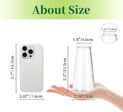 Hewory Glass Bud Vases for Centerpieces: Small Clear Modern Flower Vase Set of 24, Minimalist Cute Mini Decorative Bulk Vases for Wedding Birthday Bridal Shower Party Events Dining Room Table Decor