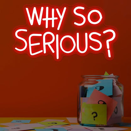 Vibrant "Why So Serious?" Joker Neon Sign - USB Powered, Wall-Mounted, Energy-Efficient LED Light for Bedroom, Living Room, Man Cave, Bar, Game Room, and Club Decor, Living Room Birthday Party