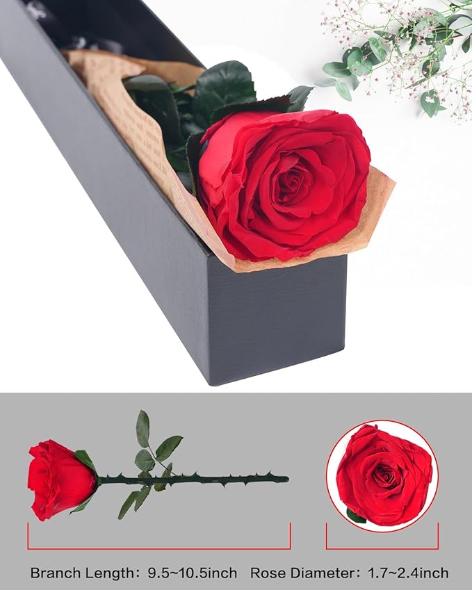 Flowers for Delivery Prime Gifts for Women: Preserved Rose Gifts for Mom Wife Grandma Birthday Single Rose Red